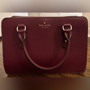 Kate Spade Burgundy Lise Mulberry Street Leather Shoulder Handbag/Purse
